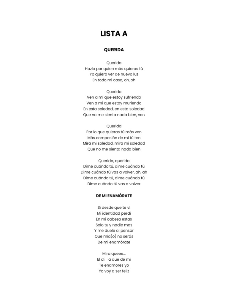 Letras Audicion Show | PDF