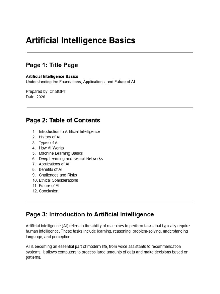Artificial Intelligence Basics | PDF