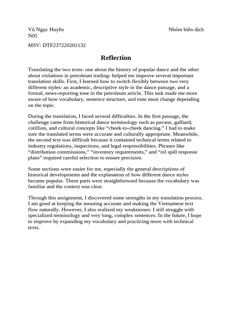 Reflection | PDF