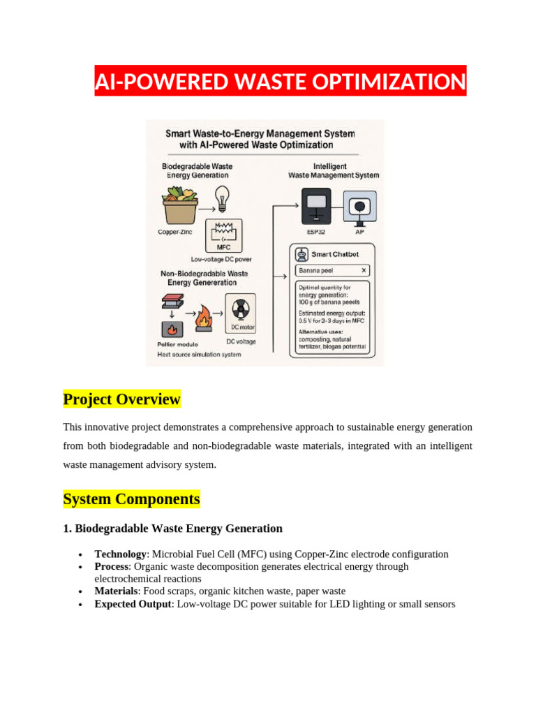 AI Powered Waste Optimization | PDF | Waste Management | Waste