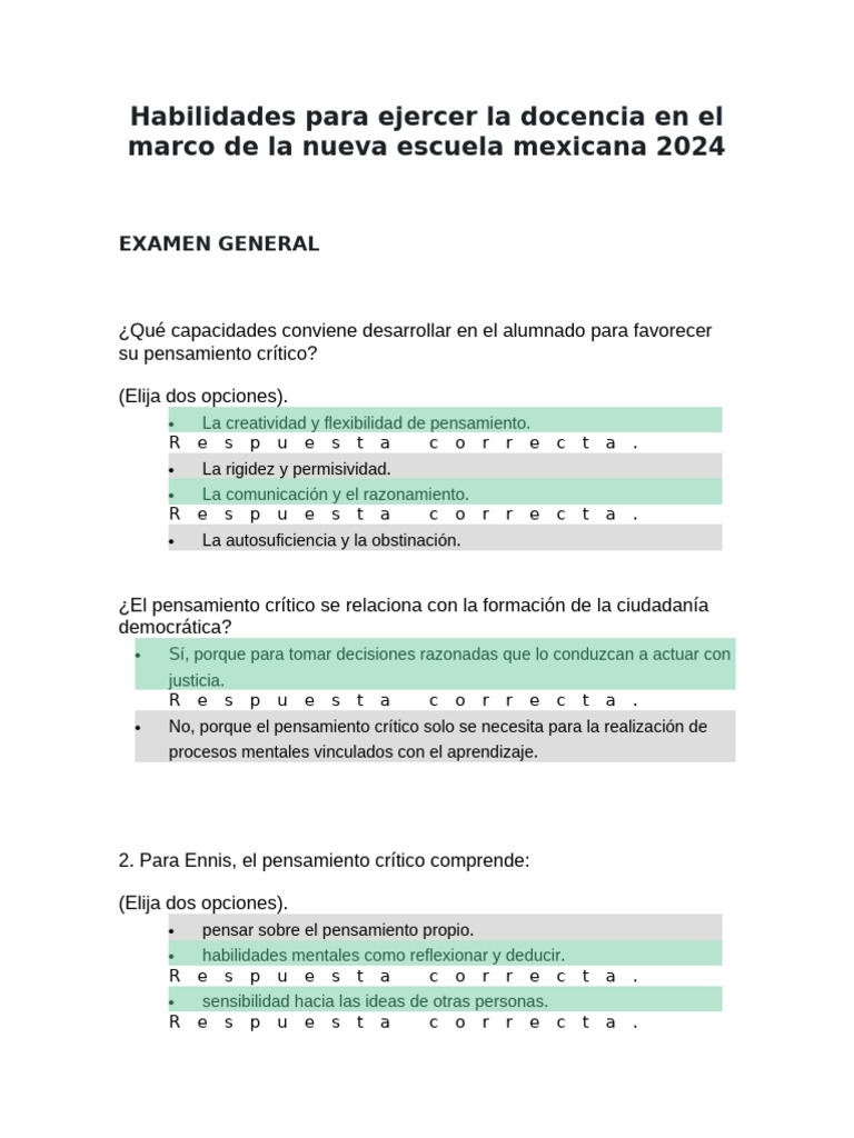 Habilidades para Ejercer La Docencia en El Marco de La Nueva Escuela ...
