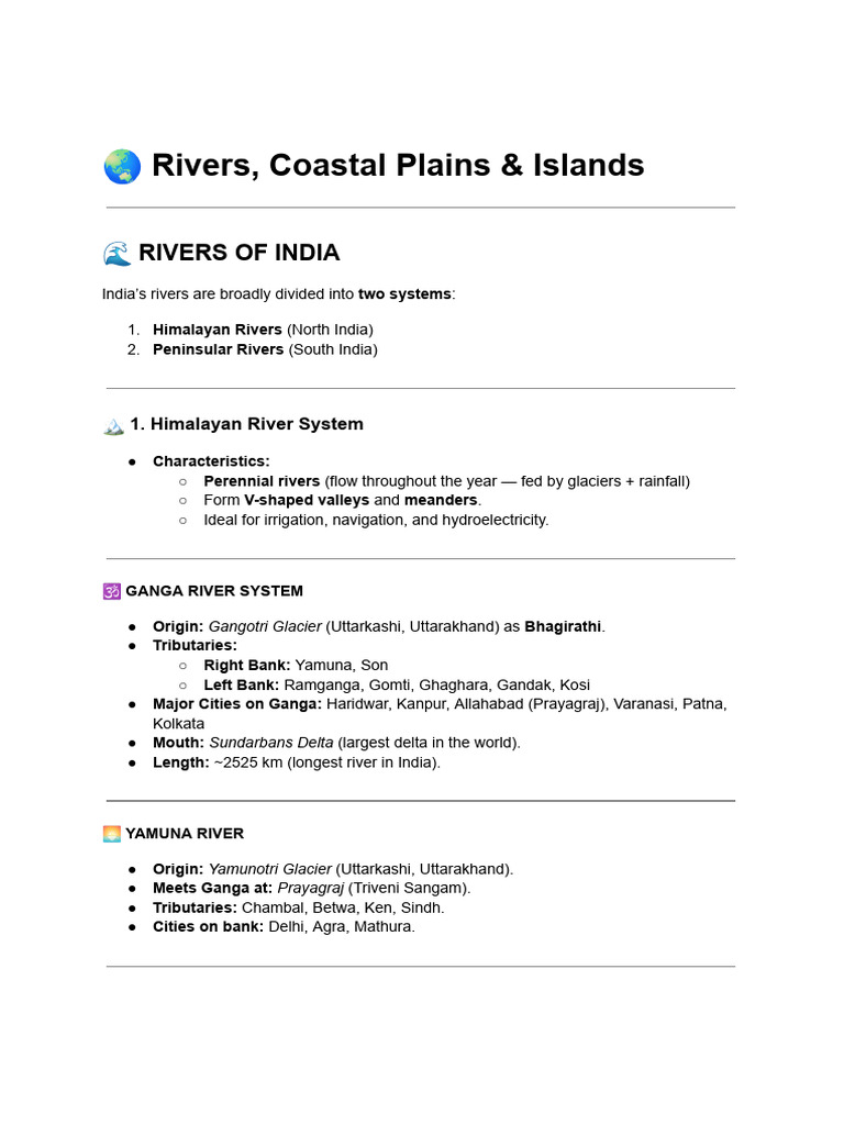 ? Rivers, Coastal Plains & Islands | PDF | Environmental Science ...
