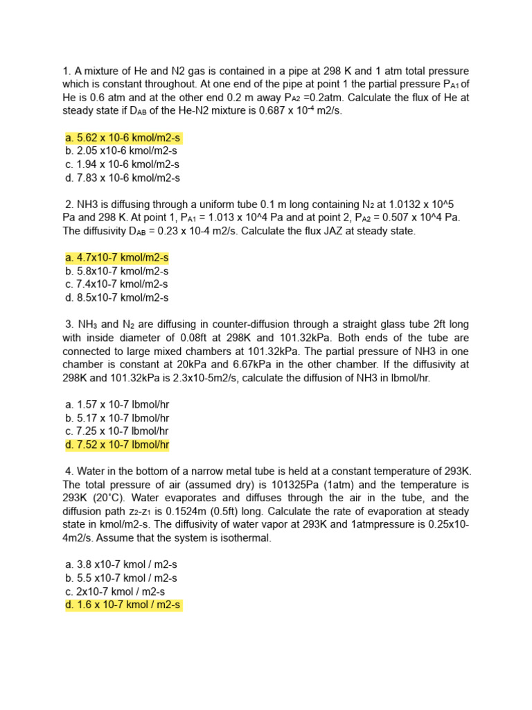 Mass Transfer | PDF