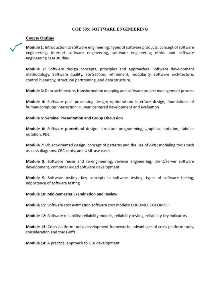 COE 505 Software Engineering Lecture 1 | PDF