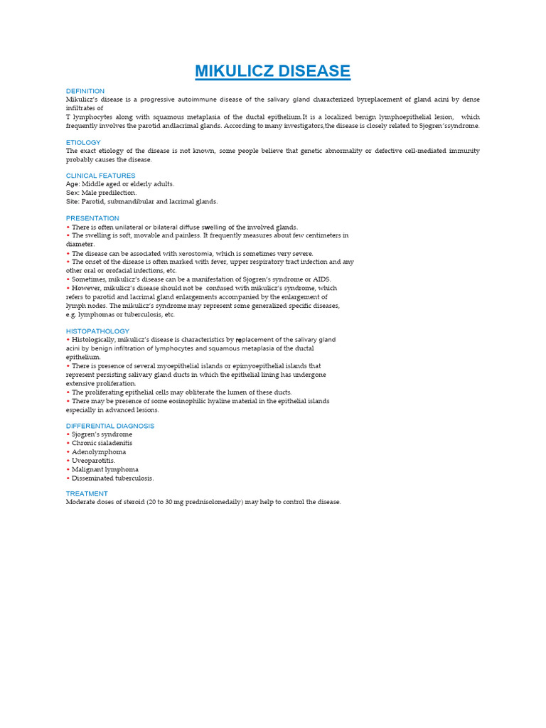 Mikulicz Disease | PDF