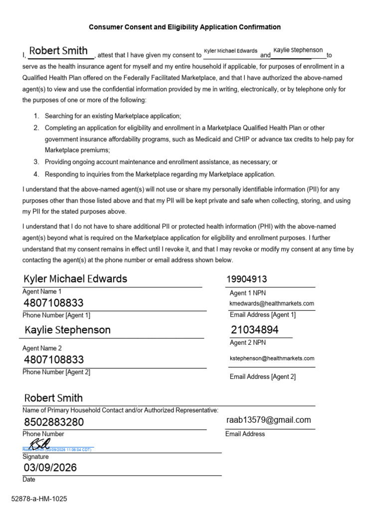 ACA Consent Form - Signed | PDF