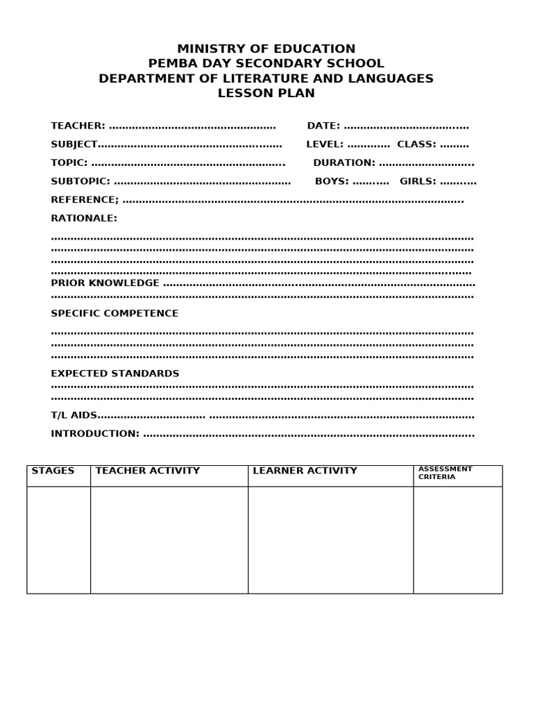 CBC Lesson Plan | PDF
