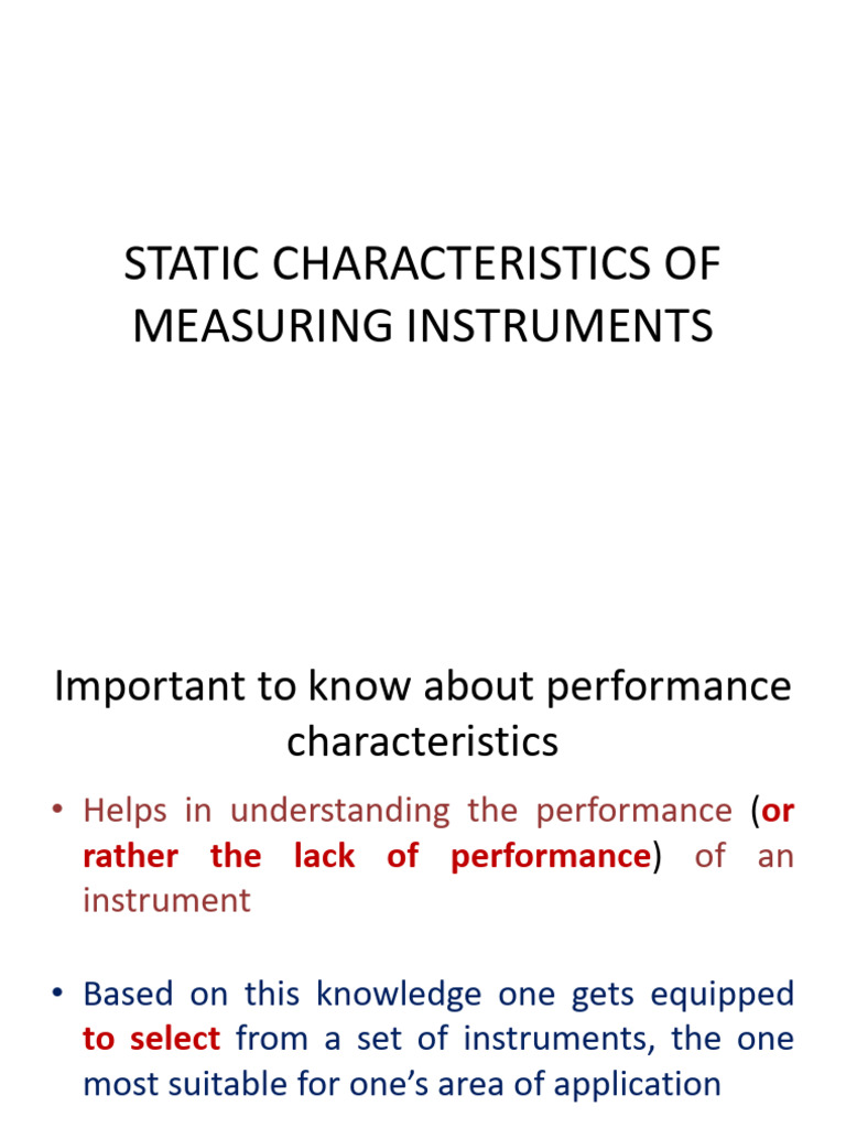 Static Characteristics of Measuring Instruments | PDF