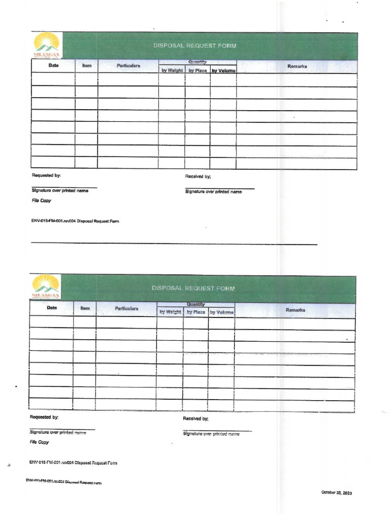 Disposal Form | PDF