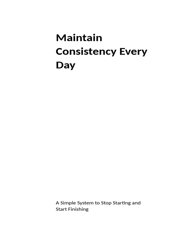 Maintain Consistency Every Day | PDF