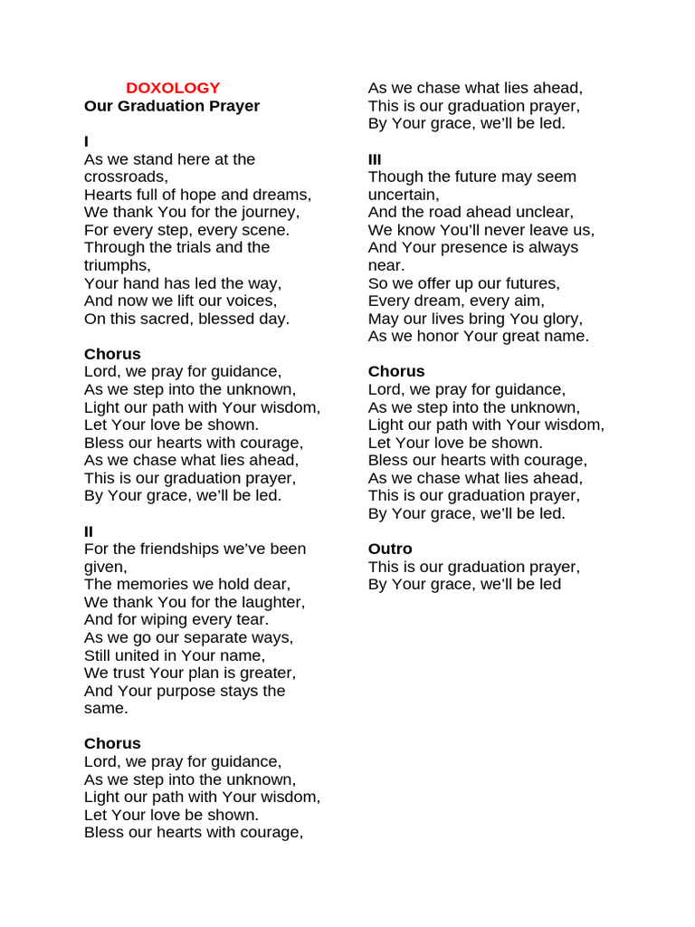 Songs For Graduation - Lyrics | PDF