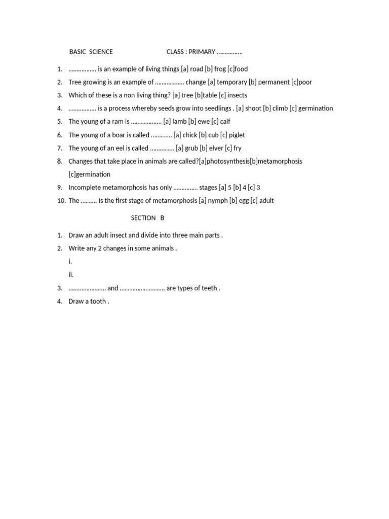 Basic Science 3 and 4 2026 | PDF