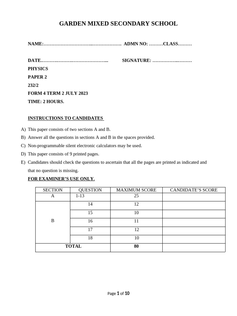 Physics Pp2 | PDF