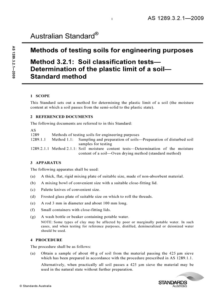 As 1289.3.2.1-2009 | PDF | Applied And Interdisciplinary Physics