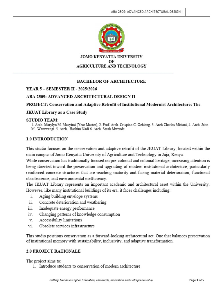 Aba 2509 - Advanced Architectural Design II Brief Sem2-2025 - 2026 | PDF
