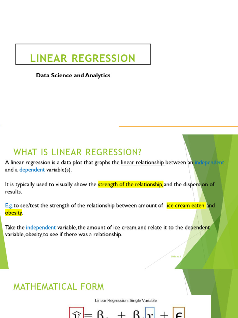 Lecture 12 Part 1 Linear Rrgression Basics | PDF