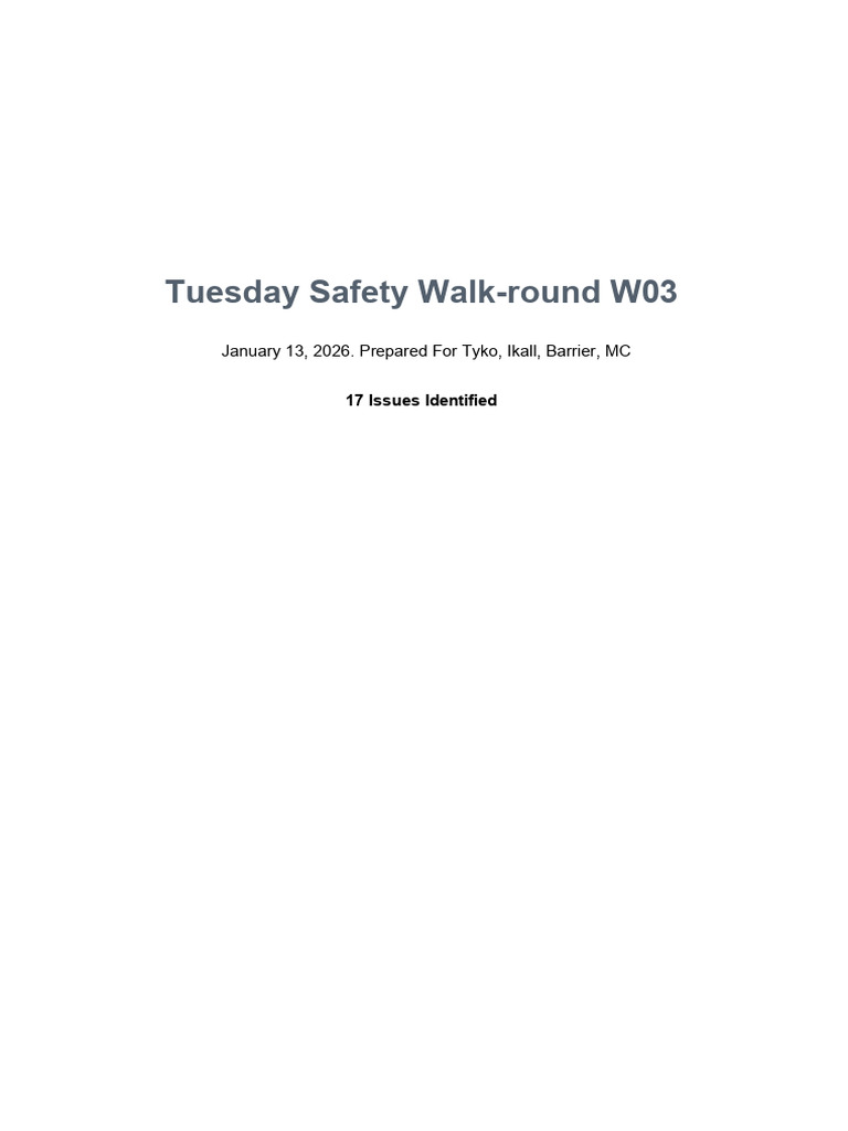 Safety Walk Round - Perimeter - Island - ATP | PDF