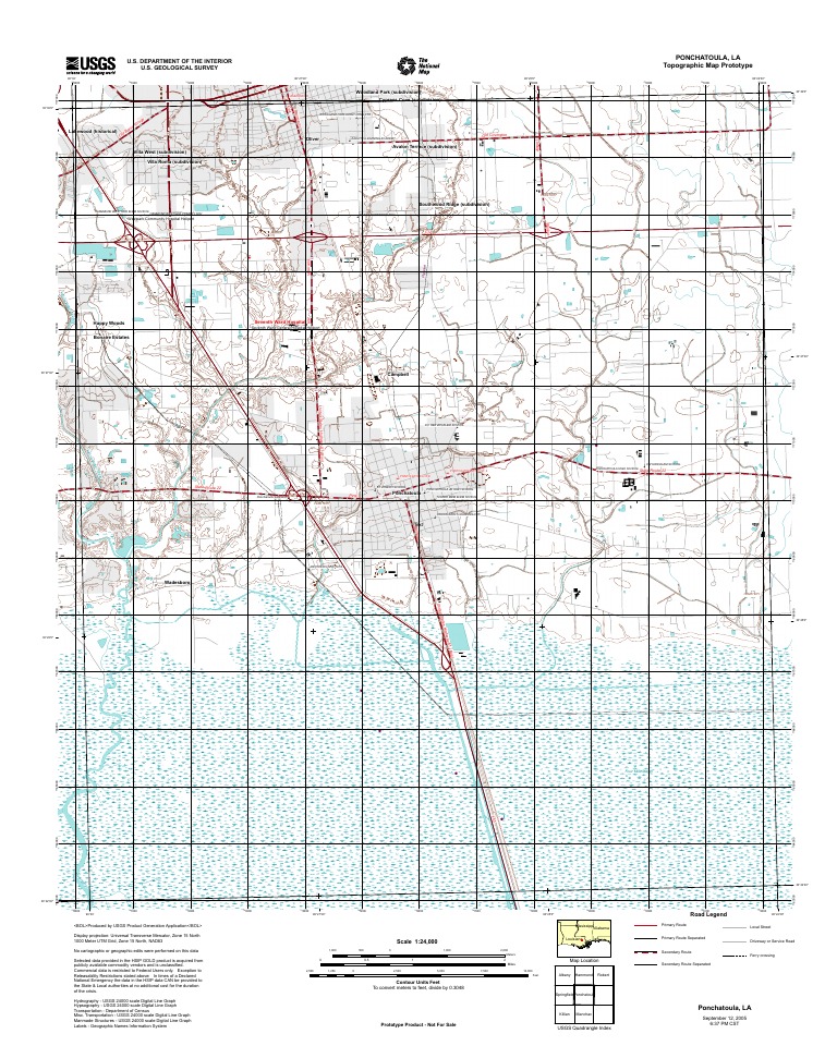 Topographic Map of Ponchatoula PDF United States Geological Survey