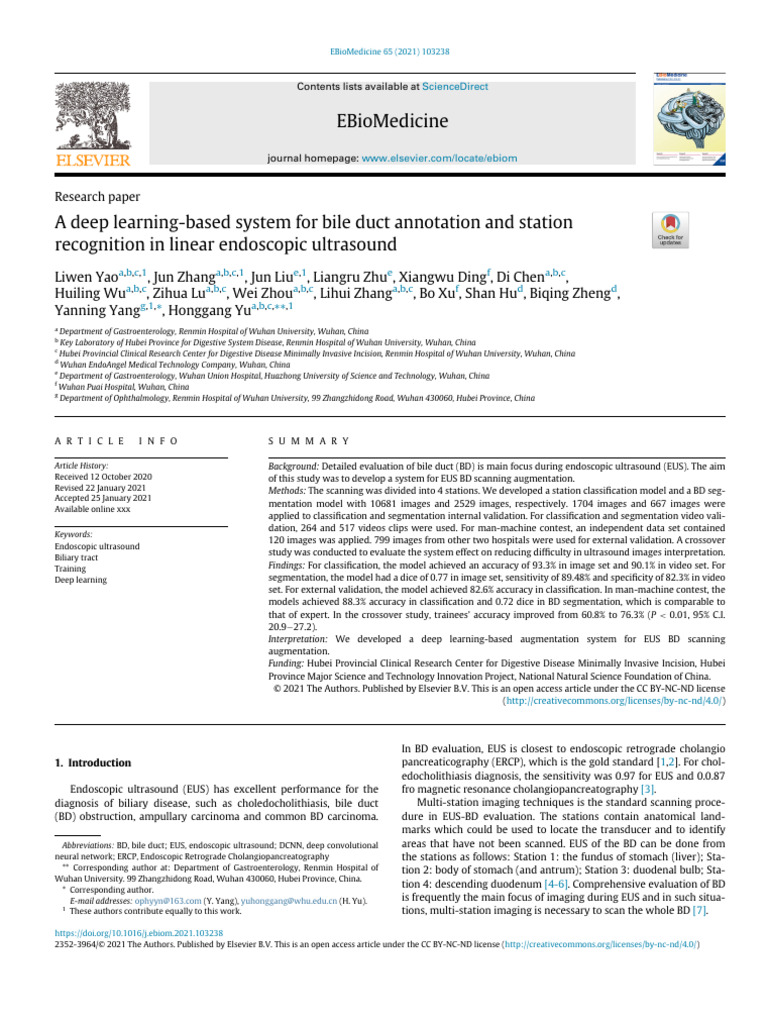 A Deep Learning-Based System For Bile Duct Annotation | PDF | Accuracy ...