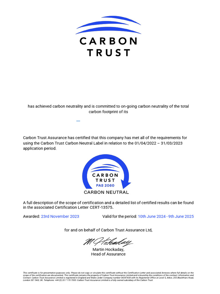Fy22 Ground Control Pas 2060 Carbon Neutral Label | PDF