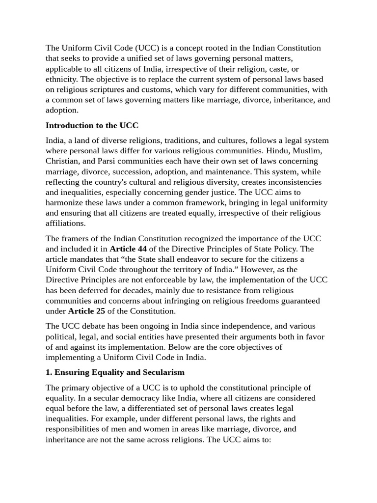 The Uniform Civil Code | PDF
