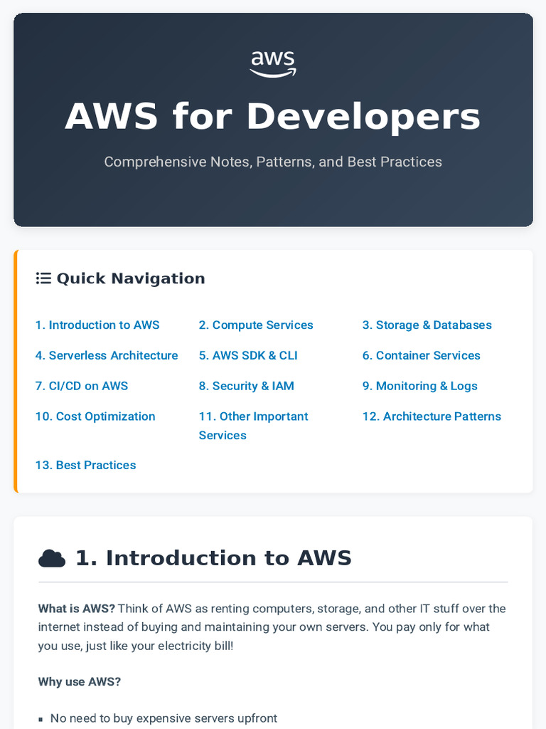 AWS For Developers | PDF
