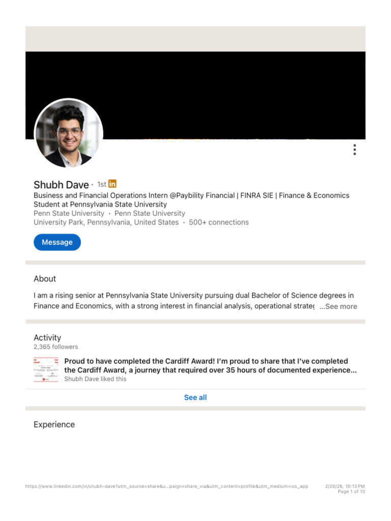 Profile - LinkedIn | PDF