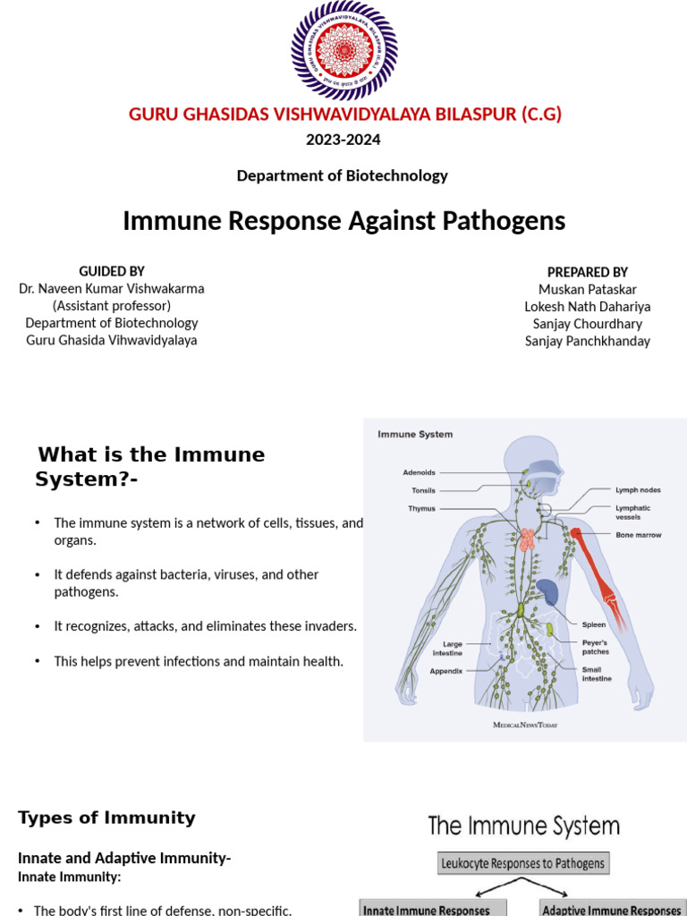 Immune Response Against Pathogens | PDF