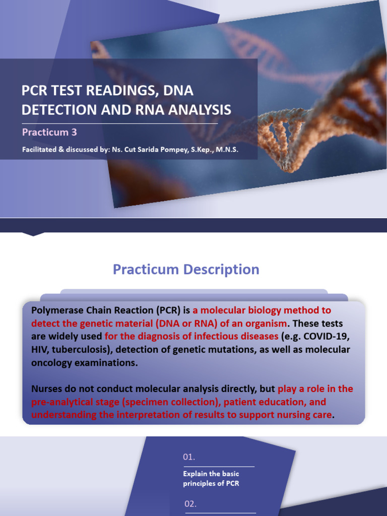 PCR Test Readings, Dna Detection and Rna Analysis - Practicum 3 - Class ...