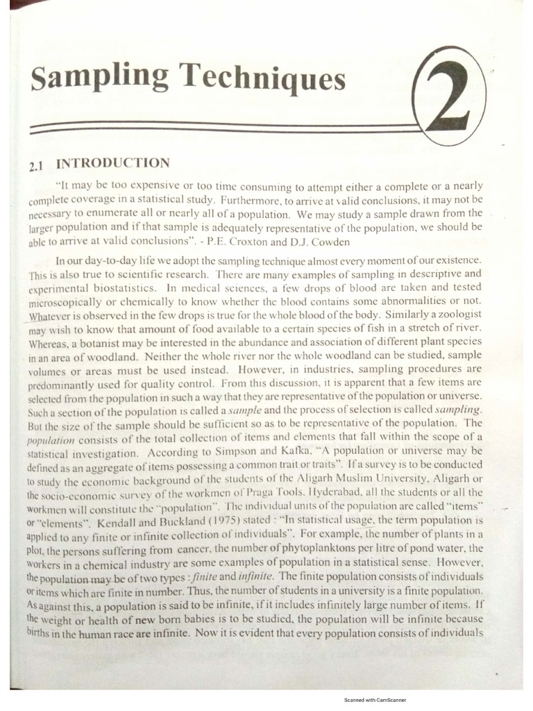 Ch2 Sampling Techniques | PDF