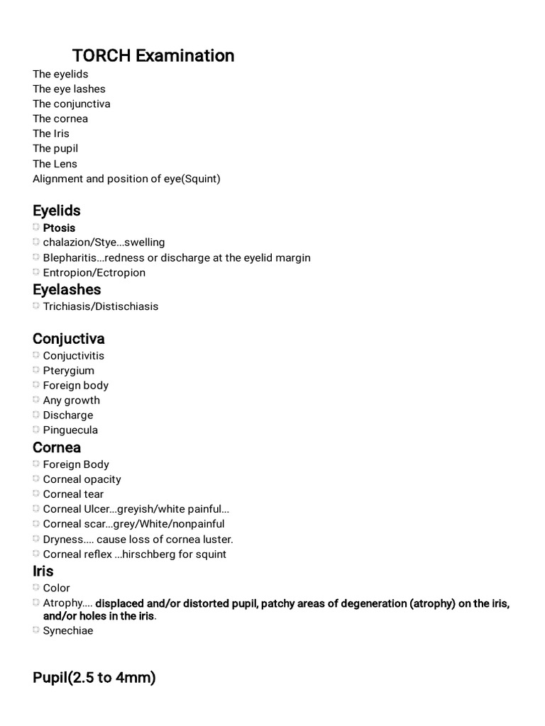Torch Examination | PDF
