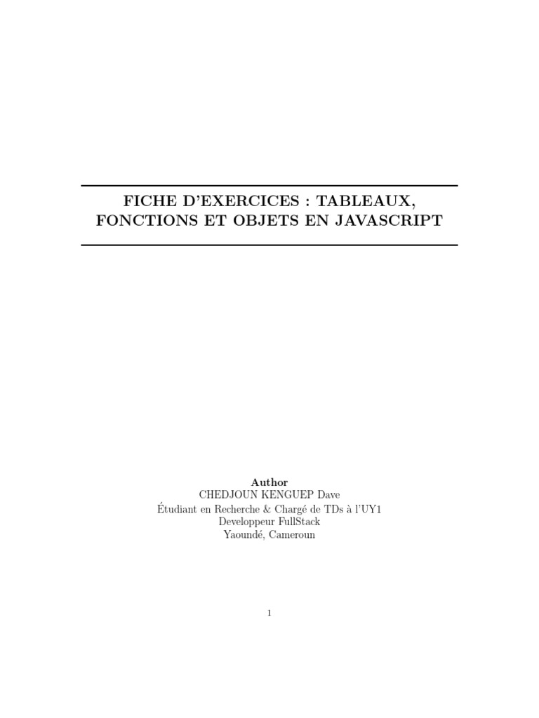 Exercices Tableau Js LocahostJs Aout2025 | PDF