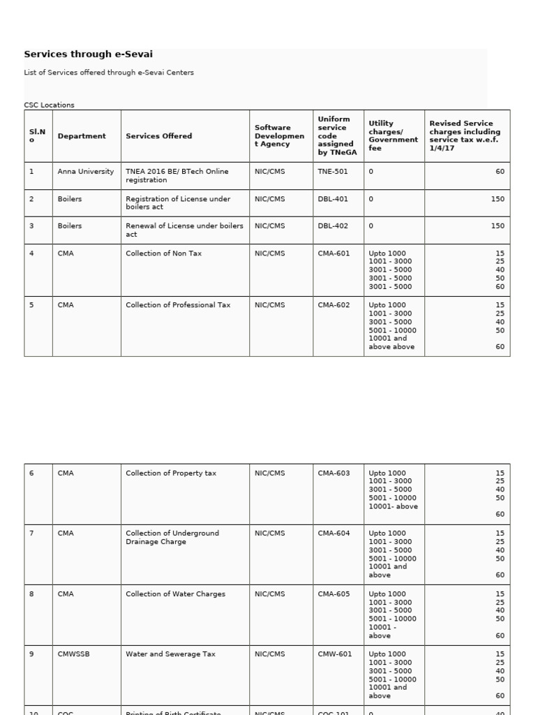Services Through e | PDF