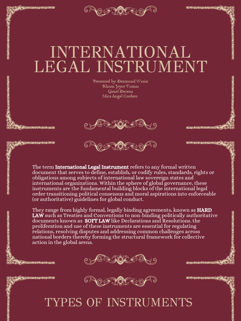 Internationallegal Instruments | PDF