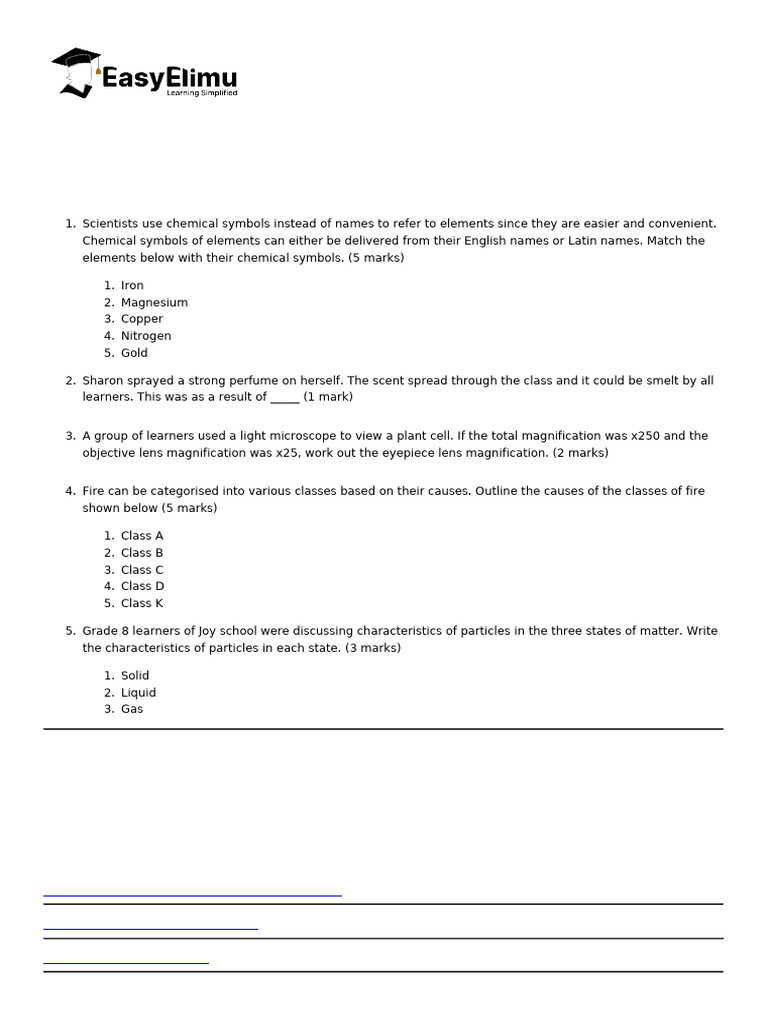 Integrated Science - CBC Grade 9 Opener Exams Term 1 2025 Set 1-3308 ...