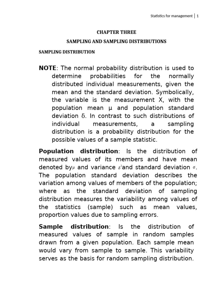 CH III - Sampling and Sampling Distributions | PDF