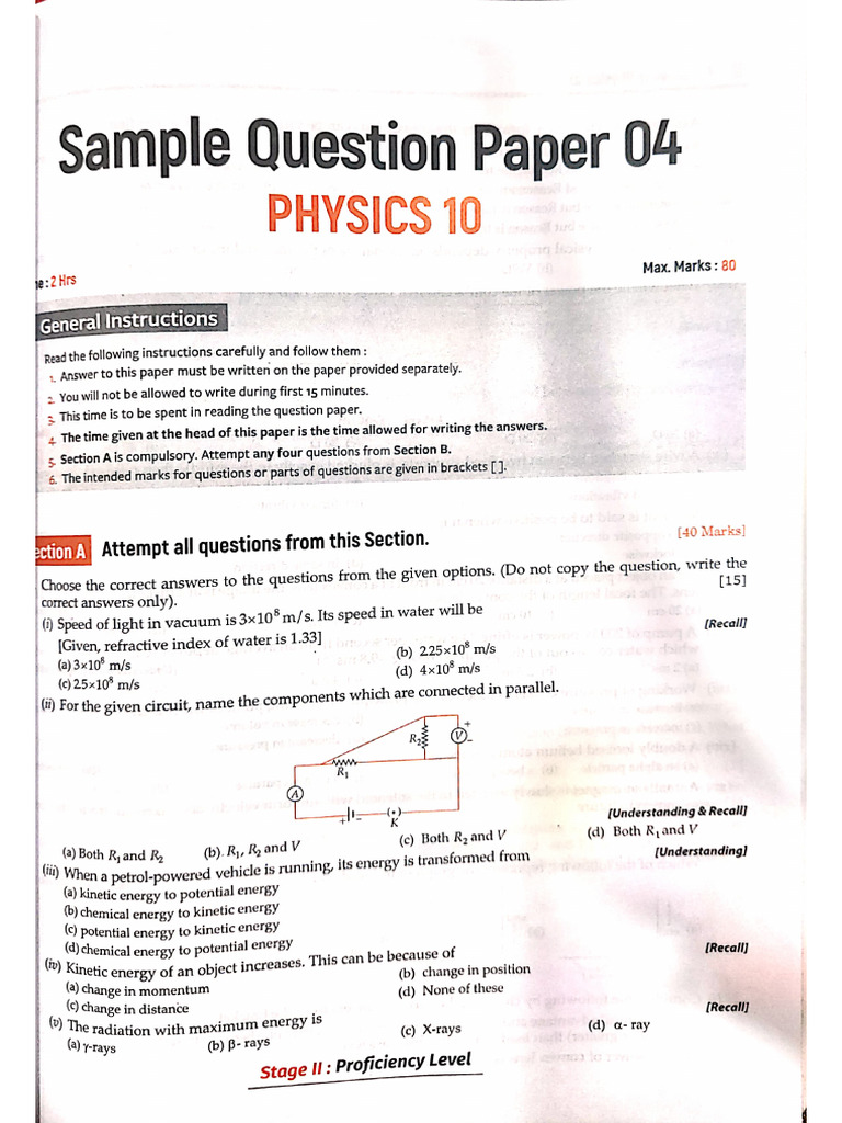 Physics Sample Paper | PDF