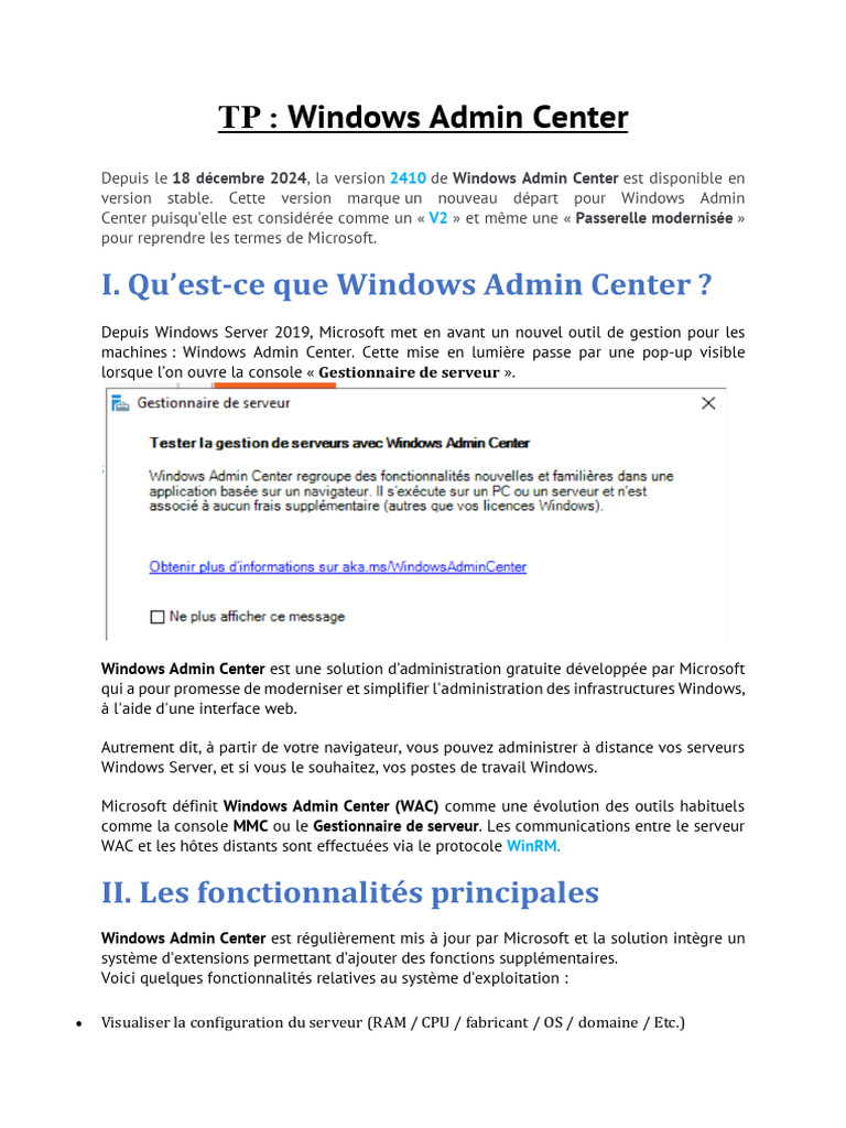 TP8 - Windows Admin Center | PDF