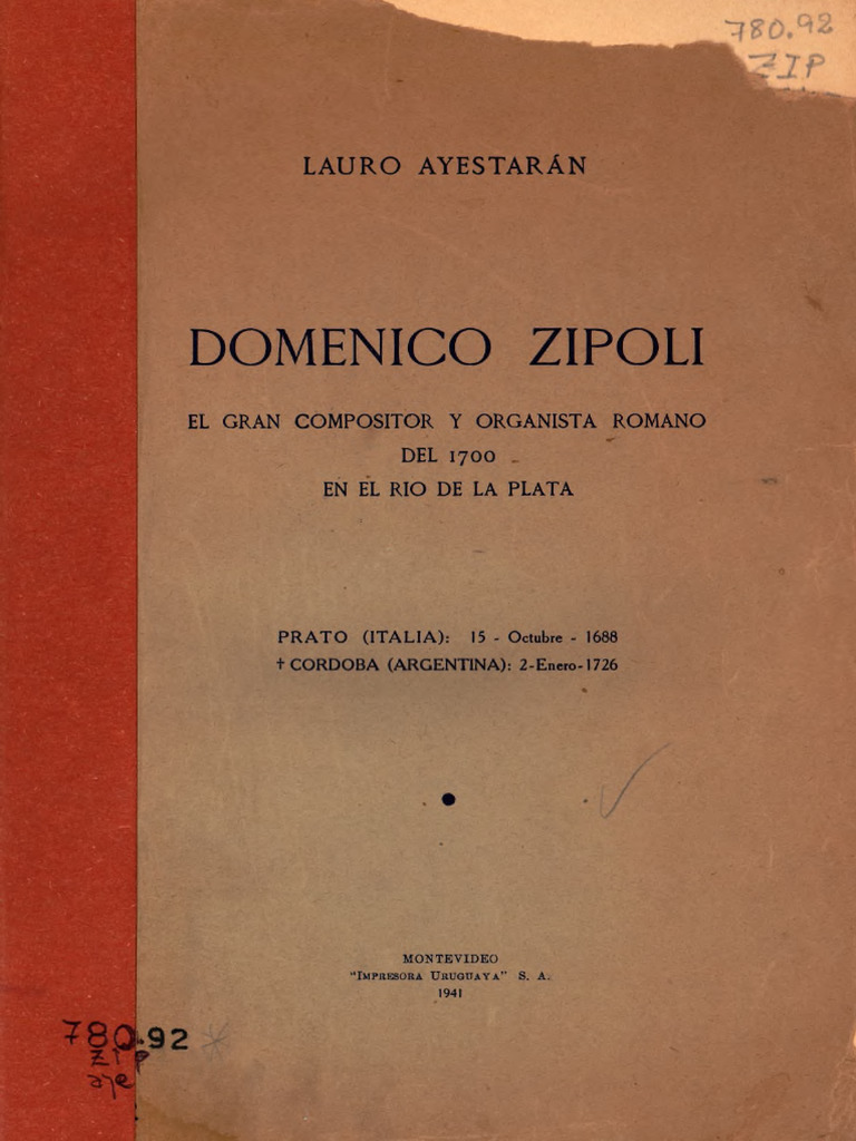 Domenico Zipoli Lauro Ayestaran 1941 | PDF | Clave | Nápoles