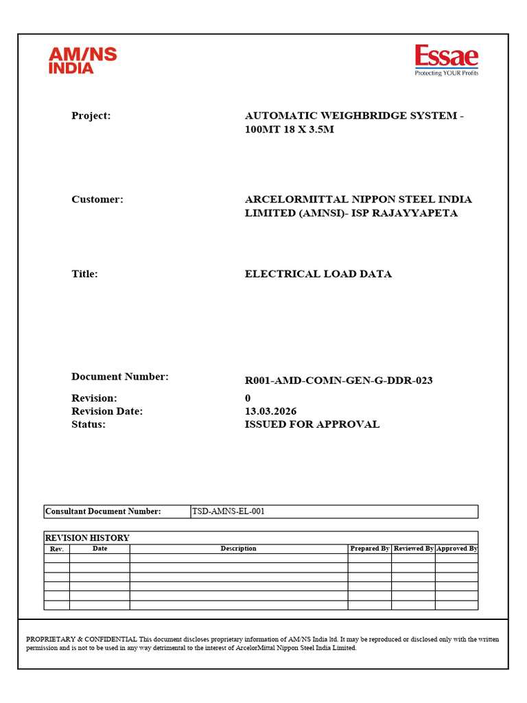 Electrical Load Data | PDF