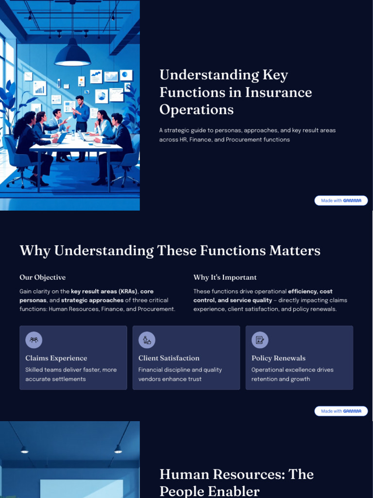 Understanding Key Functions in Insurance Operations | PDF