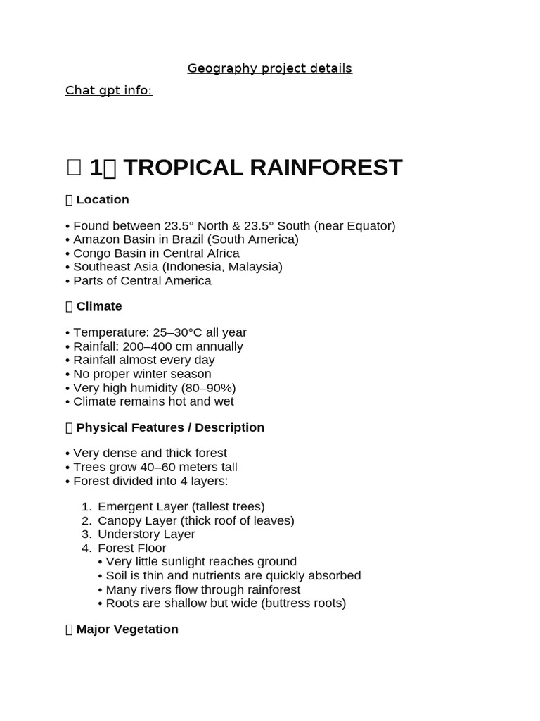 Geography Project Details | PDF
