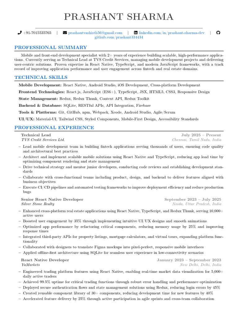 P Sharma Final Resume | PDF