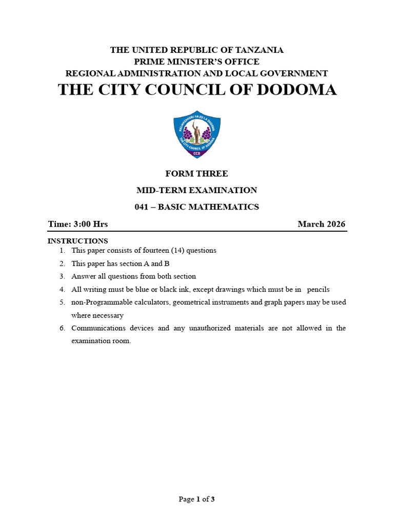 Maths F3 Dom CC | PDF