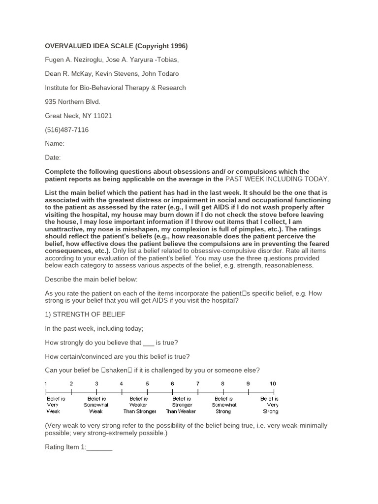 (OVIS) - Overvalued Idea Scale | PDF