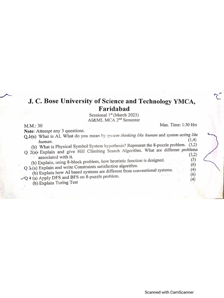 MCA 2nd Sem 1st Sessional | PDF