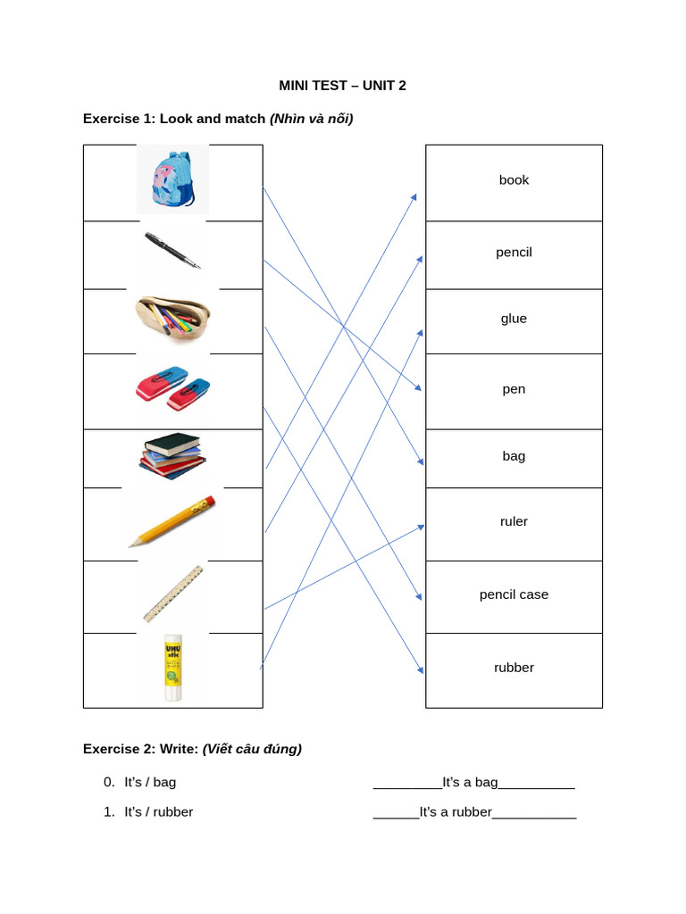 Pre A1 - Mini Test - Unit 2 | PDF