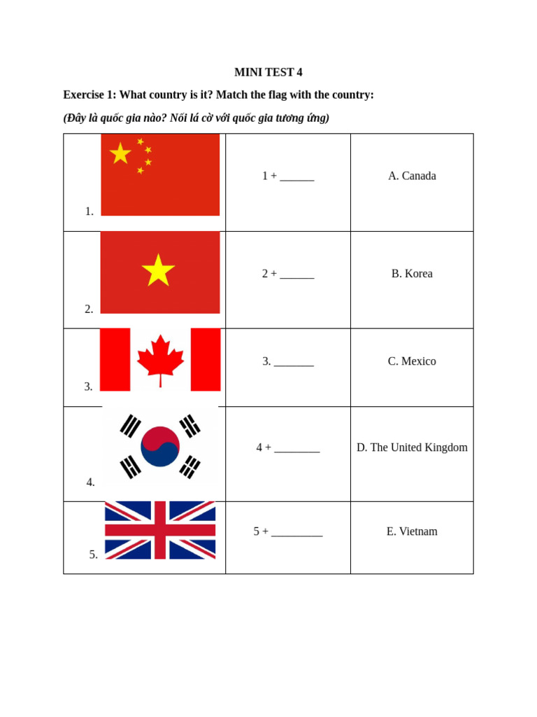 Pre A1 - Mini Test - Unit 4 | PDF | Chess Theory | Chess Openings