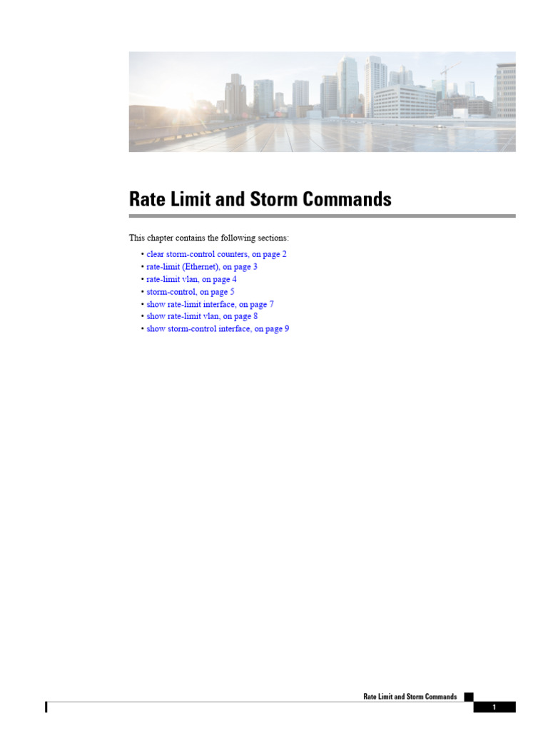 Rate Limit and Storm Control Commands | PDF