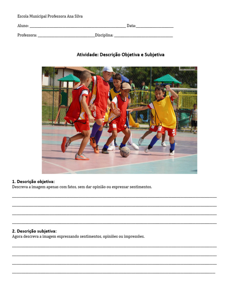 Atividade Descricao Objetiva Subjetiva | PDF